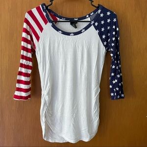 American Flag Baseball Tee